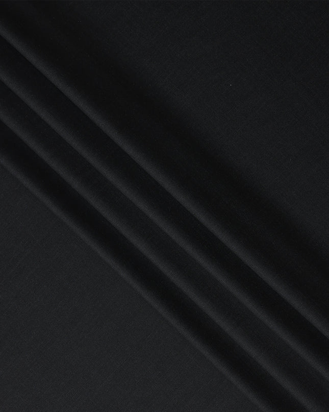 Ebony Black Wool Blend Suiting Fabric 150cm