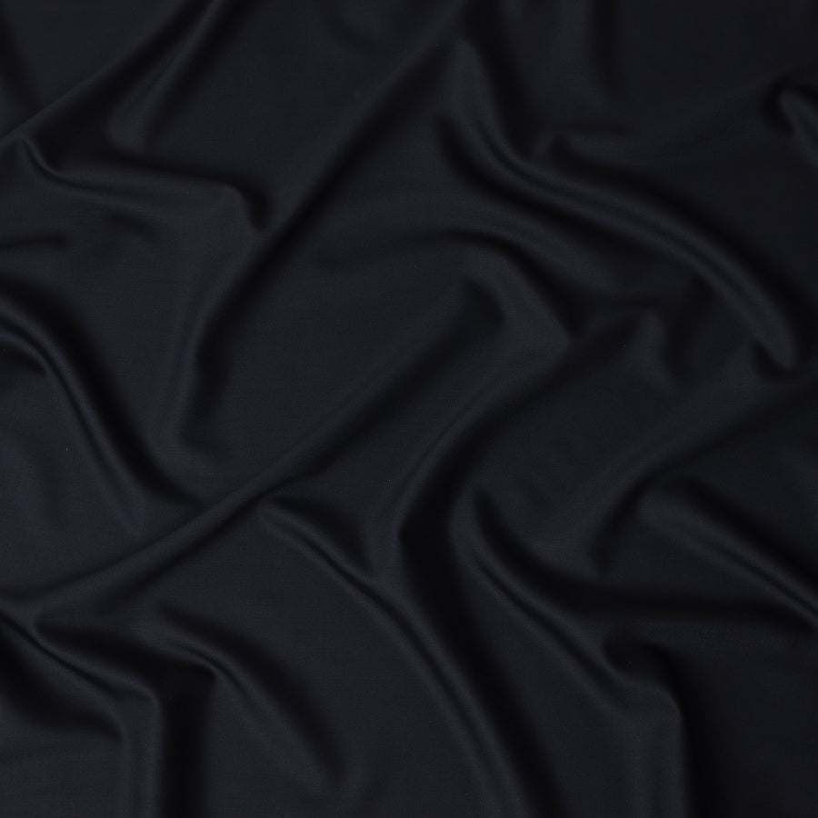Ink Navy Wool Blend Suiting Fabric 150cm