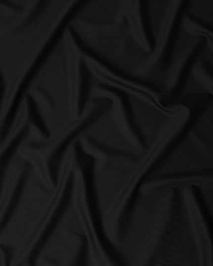 Pitch Black Wool Blend Suiting Fabric 150cm