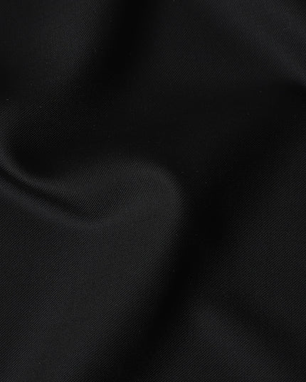Pitch Black Wool Blend Suiting Fabric 150cm
