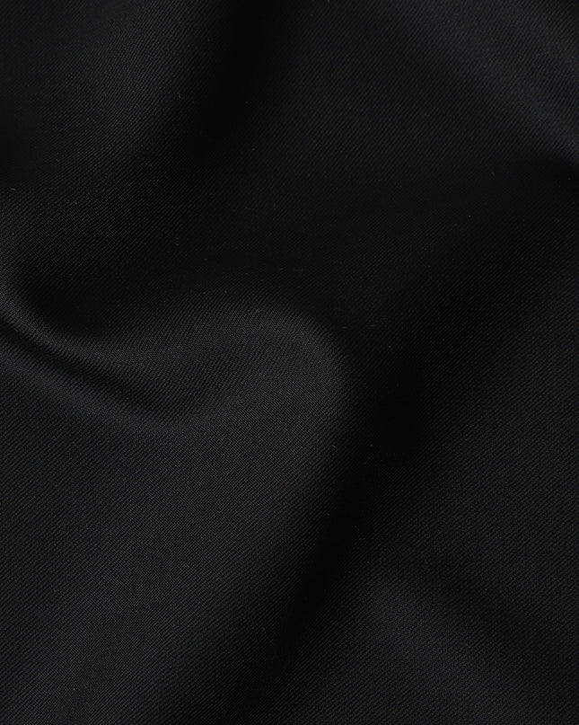 Pitch Black Wool Blend Suiting Fabric 150cm
