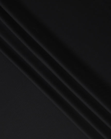 Pitch Black Wool Blend Suiting Fabric 150cm