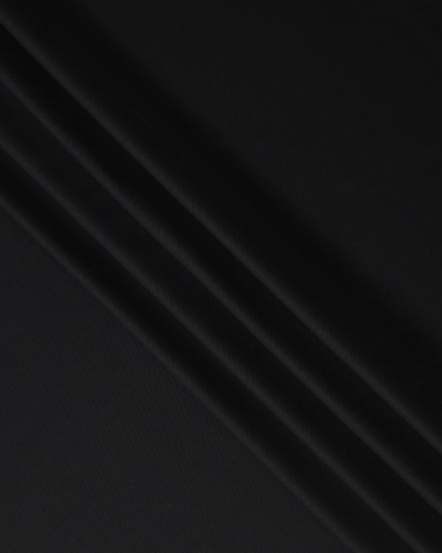 Pitch Black Wool Blend Suiting Fabric 150cm