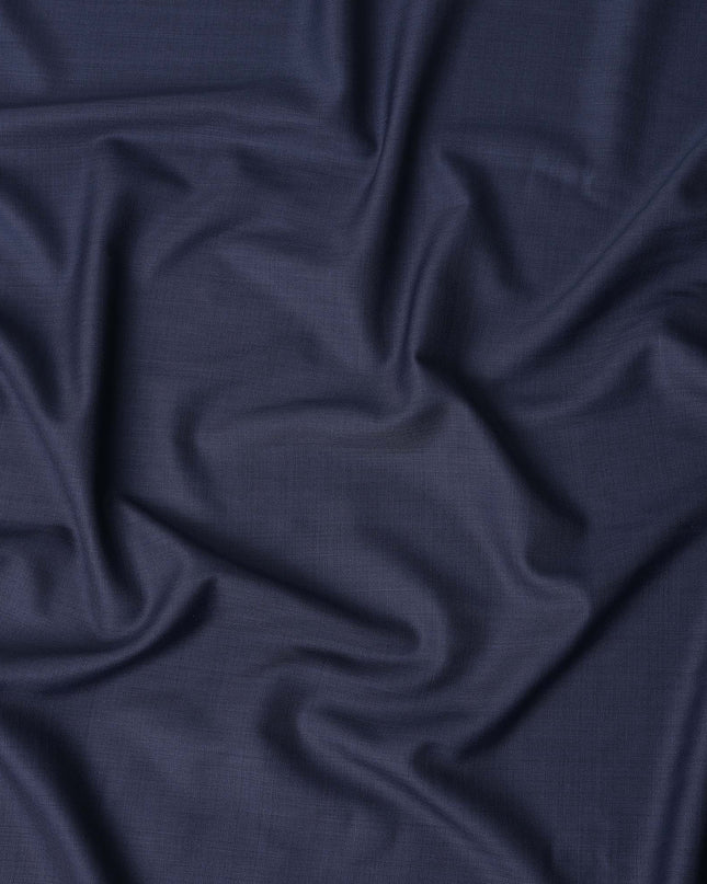 Indigo Blue Wool Blend Suiting Fabric 150cm