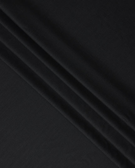 Raven Black Wool Blend Suiting Fabric 150cm