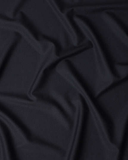 Midnight Black Wool Blend Suiting Fabric 150cm