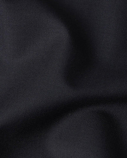 Midnight Black Wool Blend Suiting Fabric 150cm