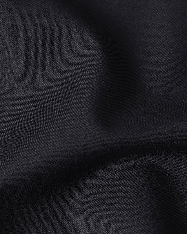 Midnight Black Wool Blend Suiting Fabric 150cm