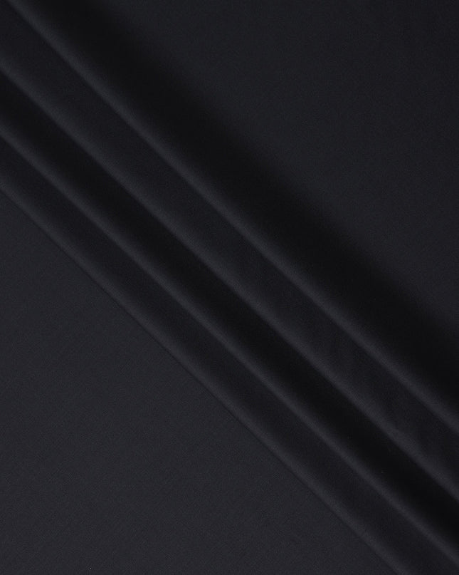 Midnight Black Wool Blend Suiting Fabric 150cm