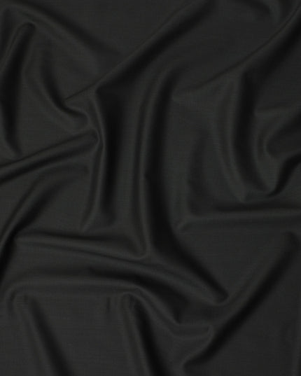 Obsidian Black Wool Blend Suiting Fabric 150cm