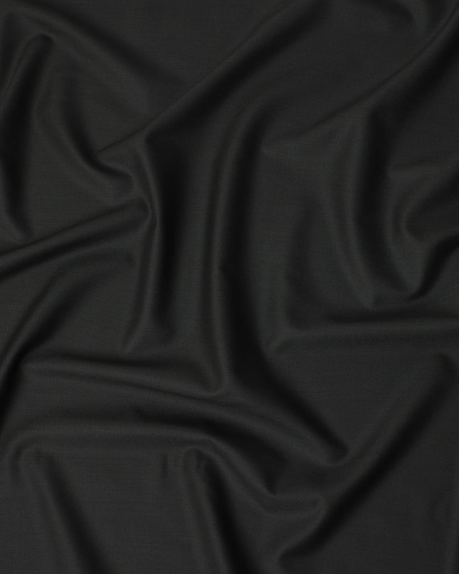 Obsidian Black Wool Blend Suiting Fabric 150cm