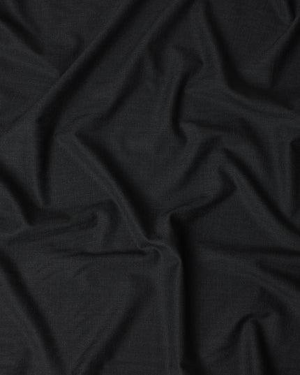 Carbon Black Wool Blend Suiting Fabric 150cm