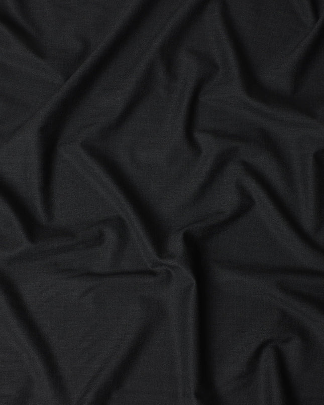 Carbon Black Wool Blend Suiting Fabric 150cm