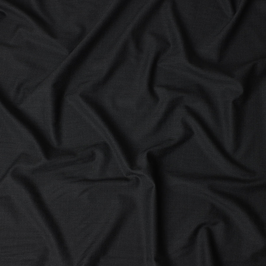 Carbon Black Wool Blend Suiting Fabric 150cm