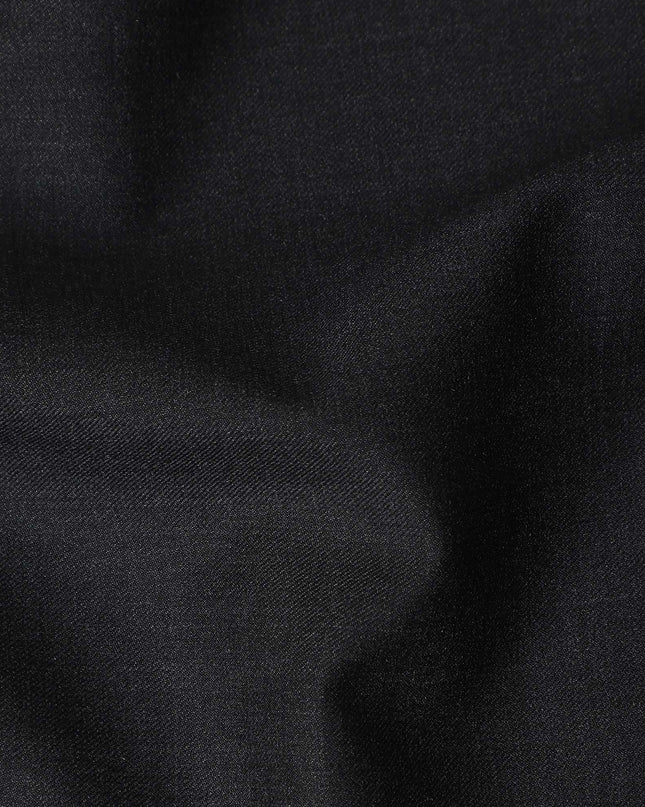 Carbon Black Wool Blend Suiting Fabric 150cm