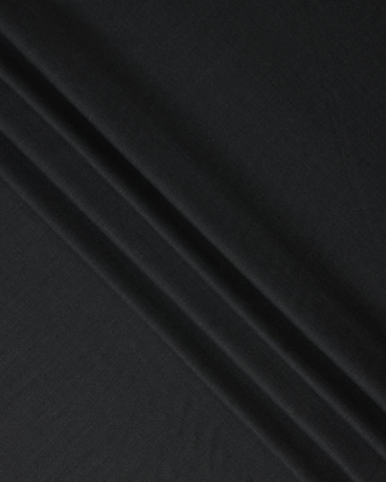 Carbon Black Wool Blend Suiting Fabric 150cm