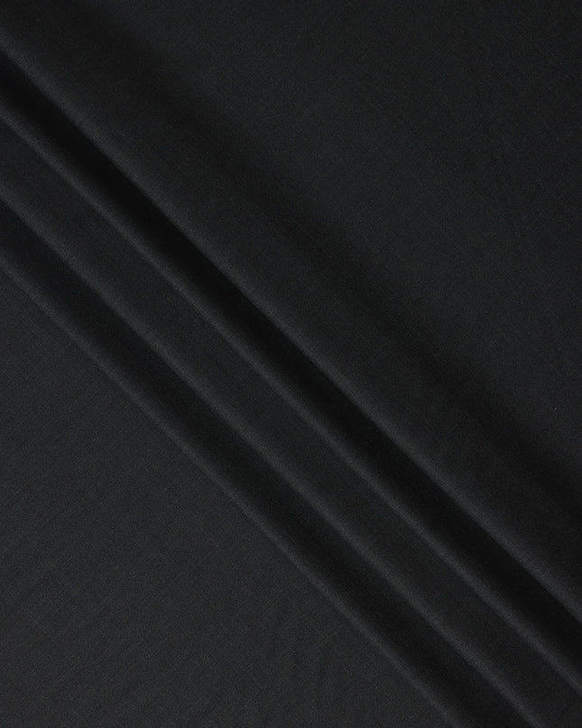 Carbon Black Wool Blend Suiting Fabric 150cm