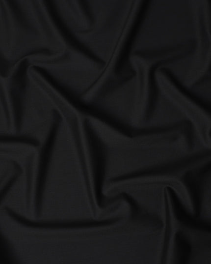 Onyx Black Wool Blend Suiting Fabric 150cm
