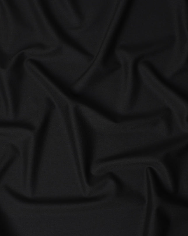 Onyx Black Wool Blend Suiting Fabric 150cm