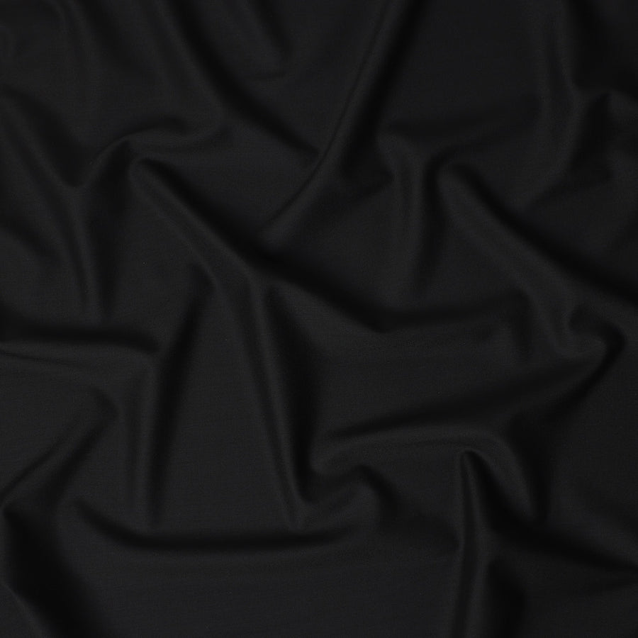 Onyx Black Wool Blend Suiting Fabric 150cm