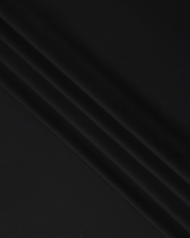 Onyx Black Wool Blend Suiting Fabric 150cm