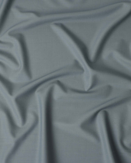 Steel Grey Wool Blend Suiting Fabric 150cm