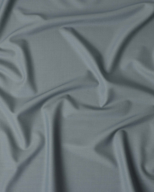 Steel Grey Wool Blend Suiting Fabric 150cm
