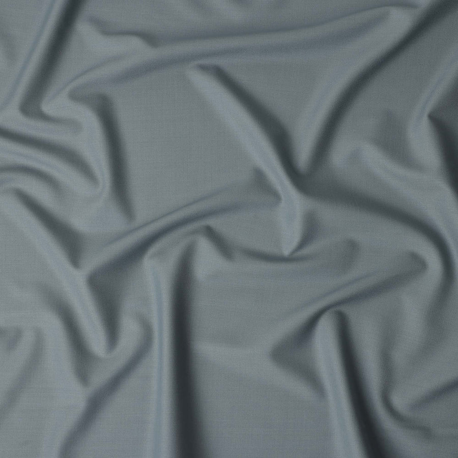 Steel Grey Wool Blend Suiting Fabric 150cm