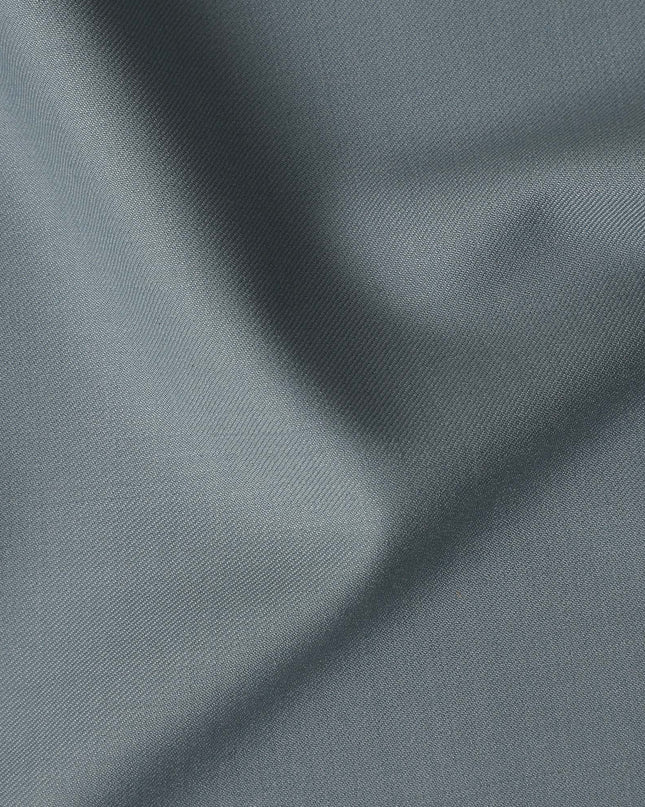 Steel Grey Wool Blend Suiting Fabric 150cm