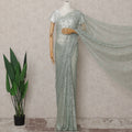 Eucalyptus Sage French Chantilly Lace Saree 5.5m