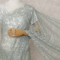 Eucalyptus Sage French Chantilly Lace Saree 5.5m