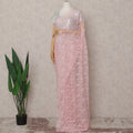 Baby Pink French Chantilly Lace Saree 5.5m