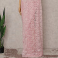 Baby Pink French Chantilly Lace Saree 5.5m