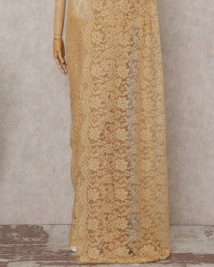 Golden Sand French Chantilly Lace Saree 5.5m