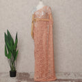 Apricot Orange French Chantilly Lace Saree 5.5m