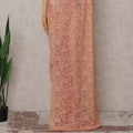 Apricot Orange French Chantilly Lace Saree 5.5m