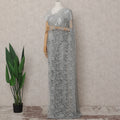 Dove Grey French Chantilly Lace Saree 5.5m