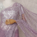 Lilac Lavender French Chantilly Lace Saree 5.5m