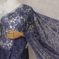Indigo Blue French Chantilly Lace Saree 5.5m