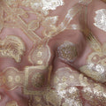 Mocha Brown Silk Chiffon Metallic Lurex Fabric 110cm