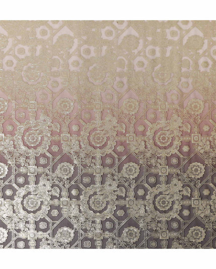 Mocha Brown Silk Chiffon Metallic Lurex Fabric 110cm