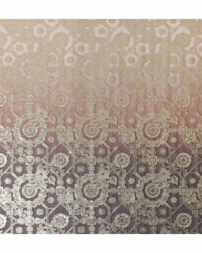 Mocha Brown Silk Chiffon Metallic Lurex Fabric 110cm