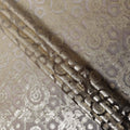 Taupe Grey Silk Chiffon Metallic Lurex Fabric 110cm