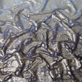 Slate Blue Silk Chiffon Metallic Lurex Fabric 110cm