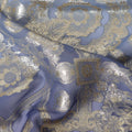 Slate Blue Silk Chiffon Metallic Lurex Fabric 110cm
