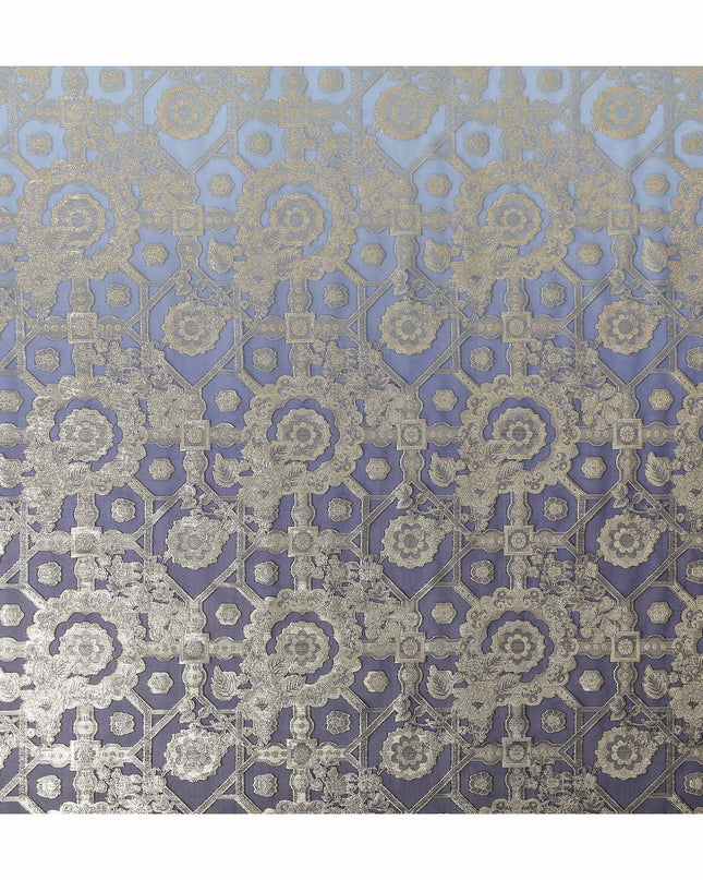 Slate Blue Silk Chiffon Metallic Lurex Fabric 110cm