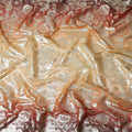 Rust Orange Silk Chiffon Metallic Lurex Fabric 110cm