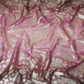 Raspberry Pink Silk Chiffon Metallic Lurex Fabric 110cm