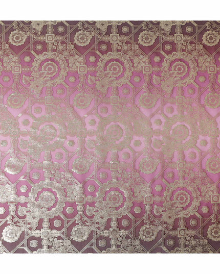 Raspberry Pink Silk Chiffon Metallic Lurex Fabric 110cm