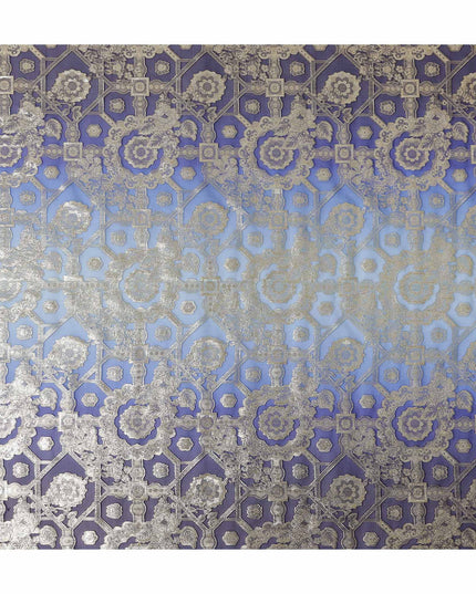 Royal Blue Silk Chiffon Metallic Lurex Fabric 110cm